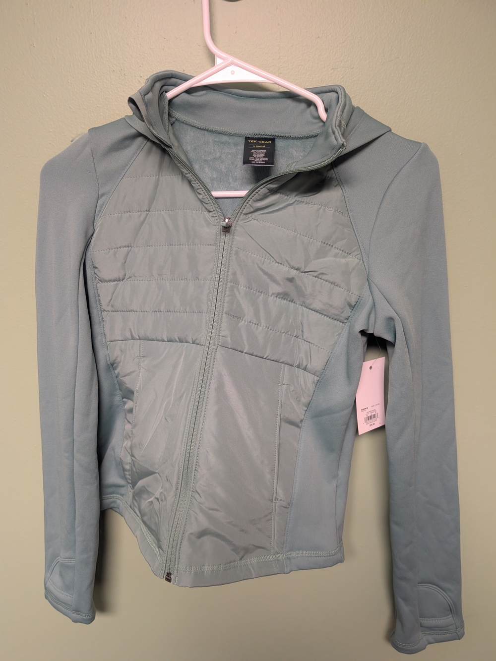 tek gear Light Blue Quilted Front Hooded Jacket